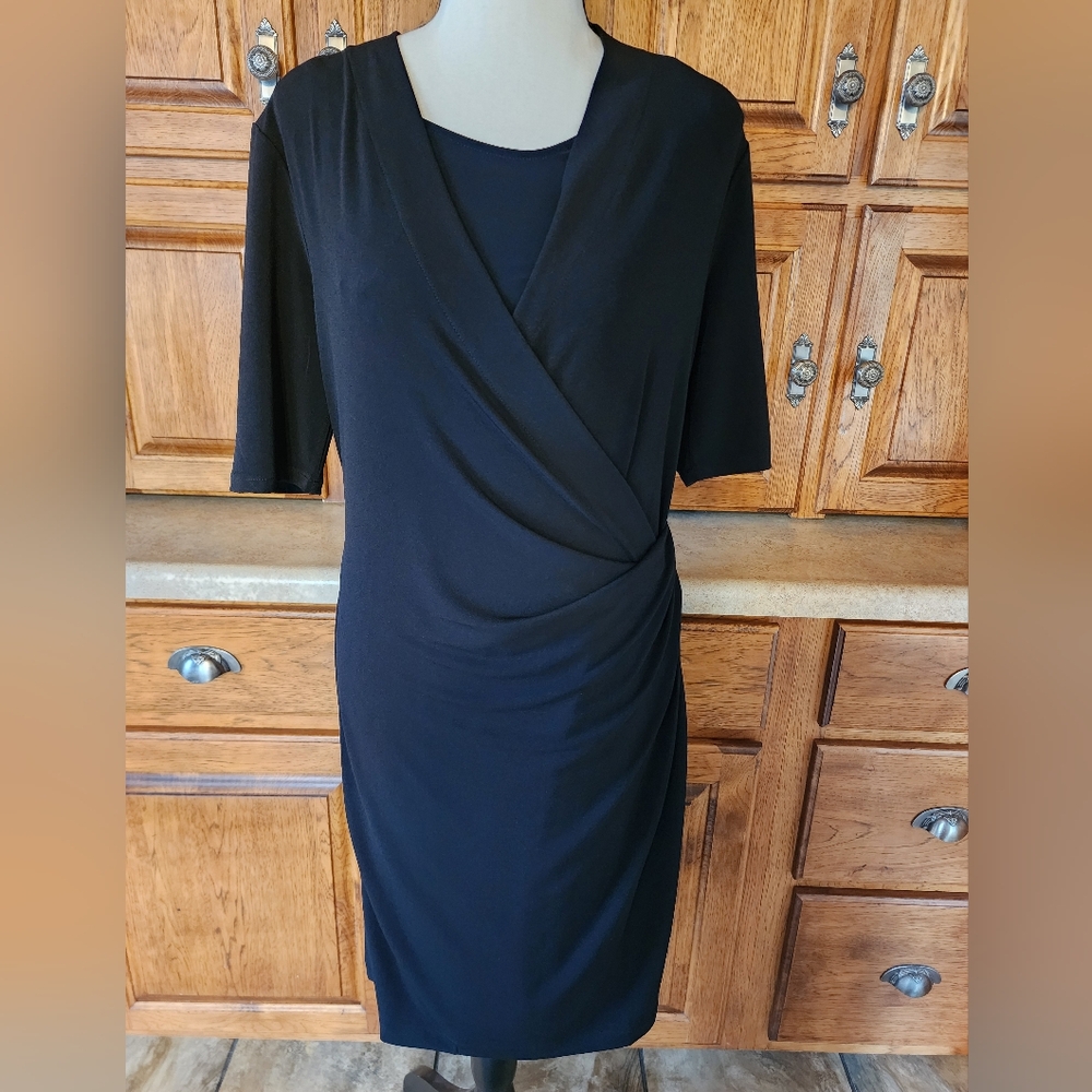 Chico's Wrap Dress Black Size 0 (4/6) NWT
